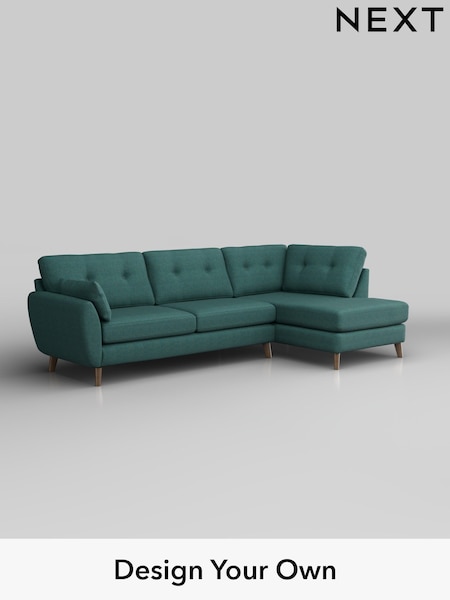 Tweedy Chenille/Dark Teal Green Wilson Buttoned Back (W44134) | £1,650