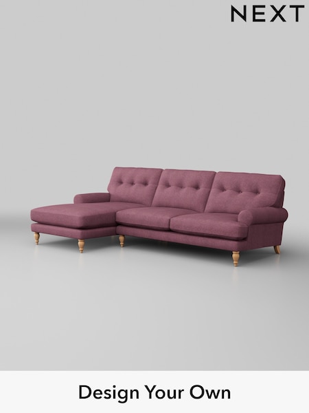Tweedy Blend Easy Clean/Mid Mulberry Purple Erin Buttoned Back Deep Relaxed Sit (W44164) | £1,899