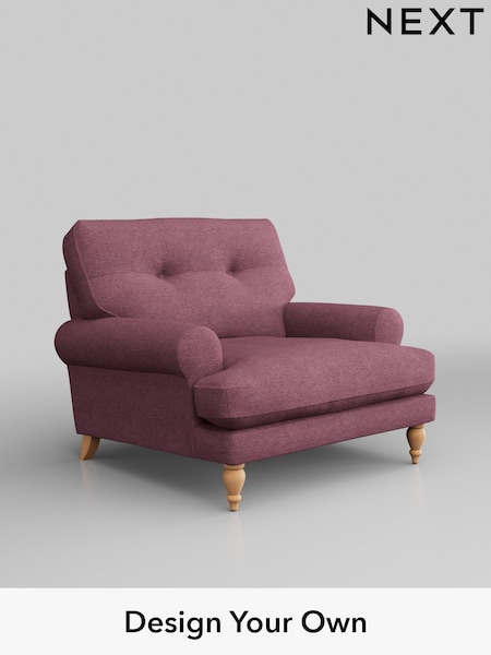 Tweedy Blend Easy Clean/Mid Mulberry Purple Erin Buttoned Back Deep Sit (W44165) | £775