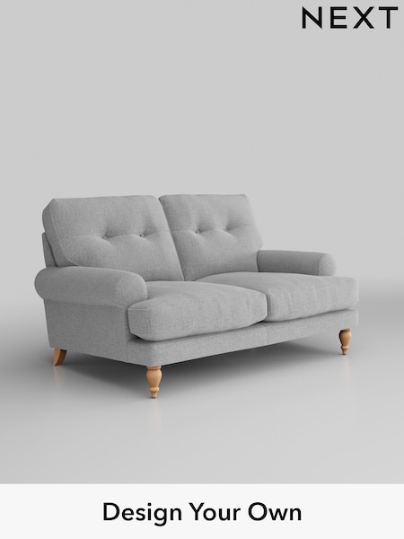 Tweedy Blend Easy Clean/Light Silver Grey Erin Buttoned Back Deep Sit (W44178) | £1,075