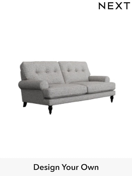 Tweedy Blend Easy Clean/Light Silver Grey Erin Buttoned Back Deep Sit (W44178) | £1,175