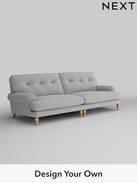 Tweedy Blend Easy Clean/Light Silver Grey Erin Buttoned Back Deep Sit (W44178) | £1,375