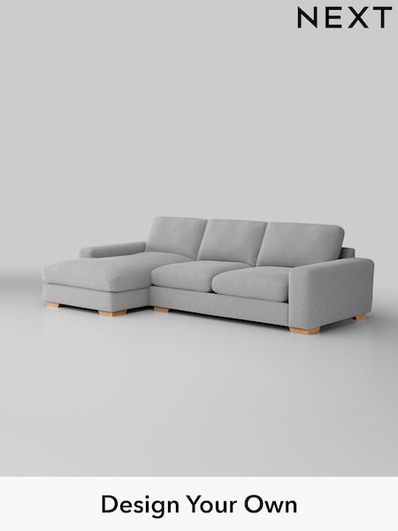 Tweedy Blend Easy Clean/Light Silver Grey Houghton Deep Relaxed Sit (W44181) | £2,175