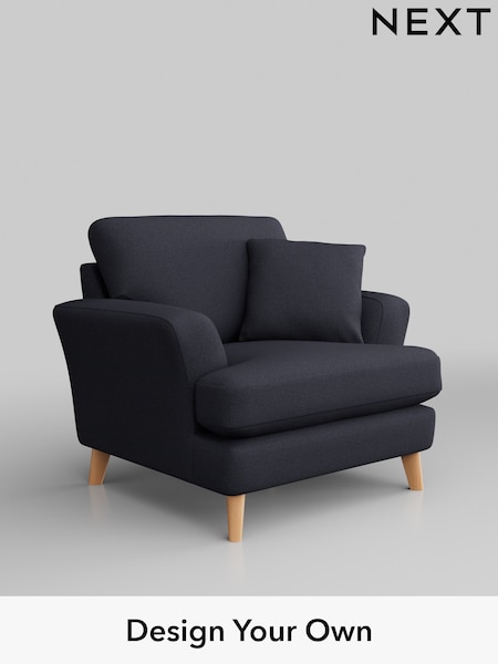 Tweedy Blend Easy Clean/Dark Slate Blue Conway Relaxed Sit (W44211) | £775