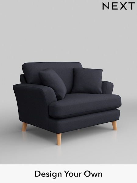 Tweedy Blend Easy Clean/Dark Slate Blue Conway Relaxed Sit (W44211) | £875
