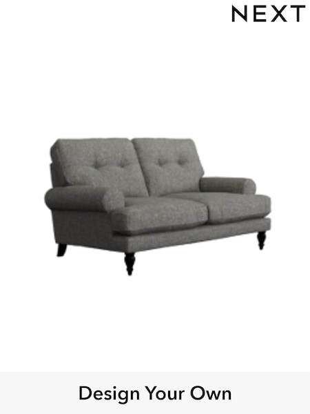 Tweedy Blend Easy Clean/Dark Grey Erin Buttoned Back Deep Sit (W44228) | £1,075
