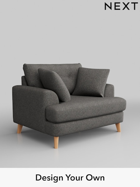 Tweedy Blend Easy Clean/Dark Grey Parker Buttoned Back (W44231) | £925