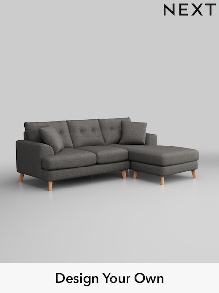 Tweedy Blend Easy Clean/Dark Grey Parker Buttoned Back (W44231) | £1,725