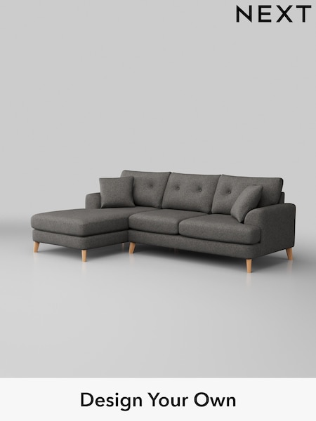 Tweedy Blend Easy Clean/Dark Grey Parker Buttoned Back (W44231) | £2,099