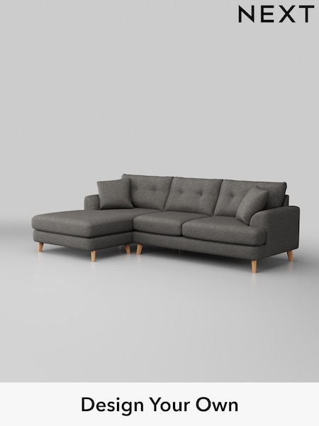 Tweedy Blend Easy Clean/Dark Grey Parker Buttoned Back (W44231) | £2,199