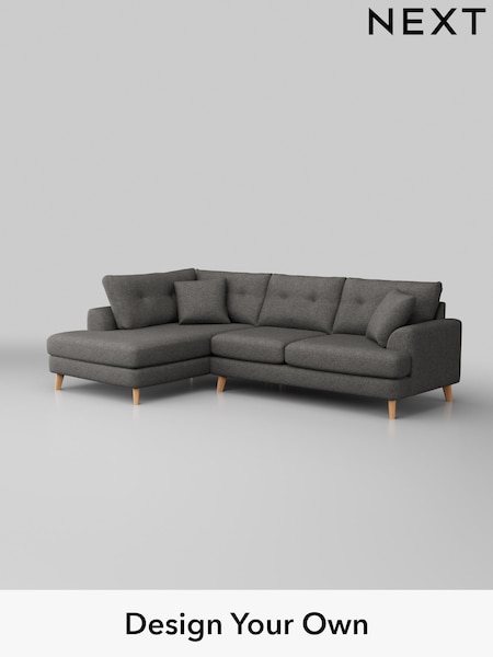 Tweedy Blend Easy Clean/Dark Grey Parker Buttoned Back (W44231) | £2,175