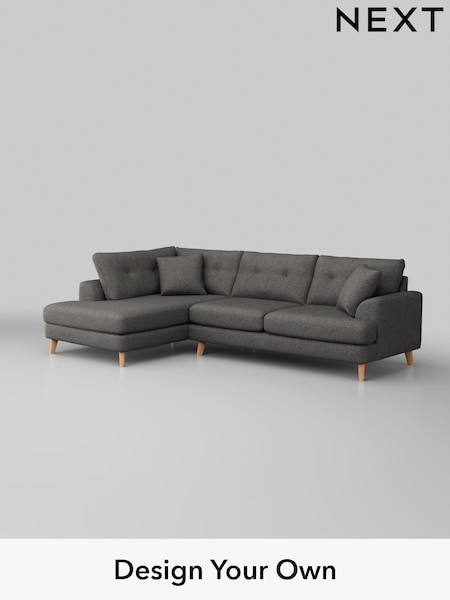 Tweedy Blend Easy Clean/Dark Grey Parker Buttoned Back (W44231) | £2,275
