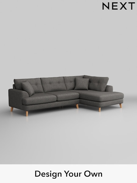 Tweedy Blend Easy Clean/Dark Grey Parker Buttoned Back (W44231) | £2,275
