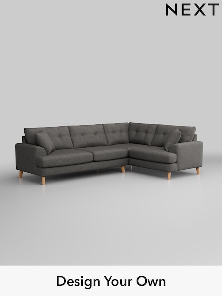 Tweedy Blend Easy Clean/Dark Grey Parker Buttoned Back (W44231) | £2,325
