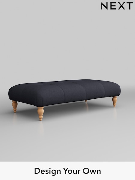 Tweedy Blend Easy Clean/Dark Slate Blue Erin Buttoned Back Deep Sit (W44237) | £450