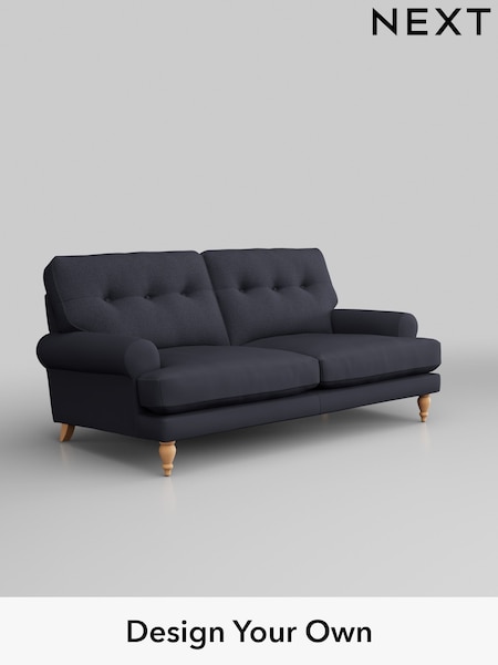 Tweedy Blend Easy Clean/Dark Slate Blue Erin Buttoned Back Deep Sit (W44237) | £1,175