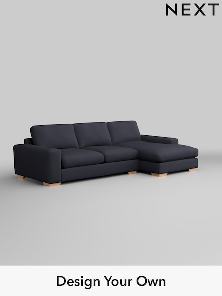 Tweedy Blend Easy Clean/Dark Slate Blue Houghton Deep Relaxed Sit (W44238) | £2,175