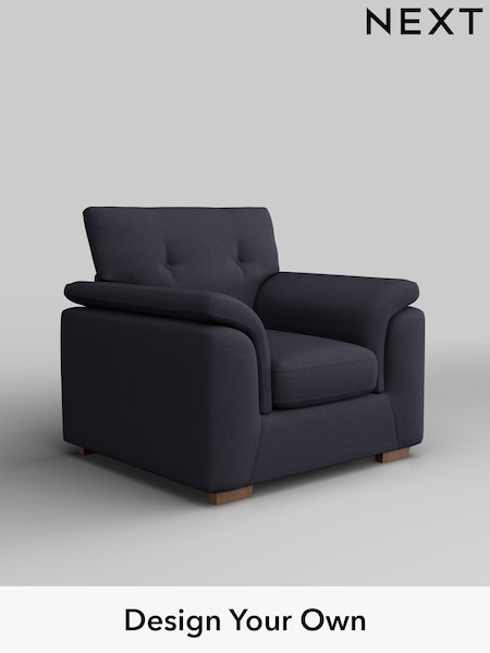 Tweedy Blend Easy Clean/Dark Slate Blue Hayden Buttoned Back (W44239) | £650