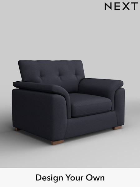 Tweedy Blend Easy Clean/Dark Slate Blue Hayden Buttoned Back (W44239) | £750