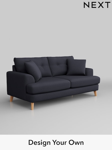 Tweedy Blend Easy Clean/Dark Slate Blue Parker Buttoned Back (W44252) | £1,299