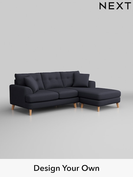 Tweedy Blend Easy Clean/Dark Slate Blue Parker Buttoned Back (W44252) | £1,725