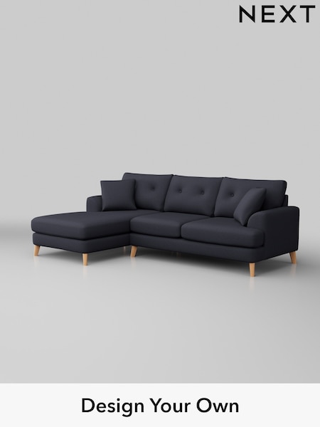 Tweedy Blend Easy Clean/Dark Slate Blue Parker Buttoned Back (W44252) | £2,099