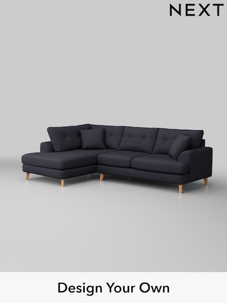 Tweedy Blend Easy Clean/Dark Slate Blue Parker Buttoned Back (W44252) | £2,175