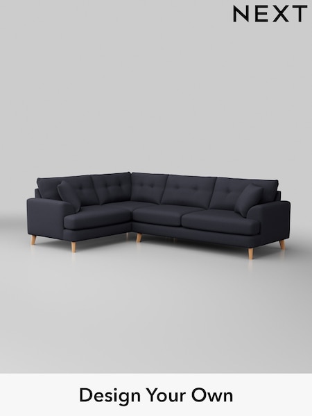 Tweedy Blend Easy Clean/Dark Slate Blue Parker Buttoned Back (W44252) | £2,325