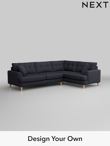 Tweedy Blend Easy Clean/Dark Slate Blue Parker Buttoned Back (W44252) | £2,325