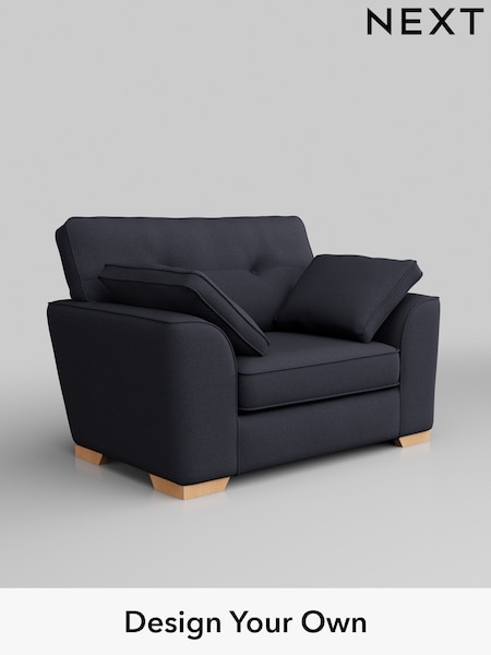 Tweedy Blend Easy Clean/Dark Slate Blue Stamford Buttoned Back (W44253) | £799