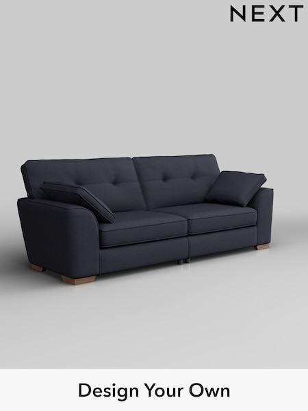 Tweedy Blend Easy Clean/Dark Slate Blue Stamford Buttoned Back (W44253) | £1,275