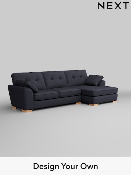 Tweedy Blend Easy Clean/Dark Slate Blue Stamford Buttoned Back (W44253) | £1,875