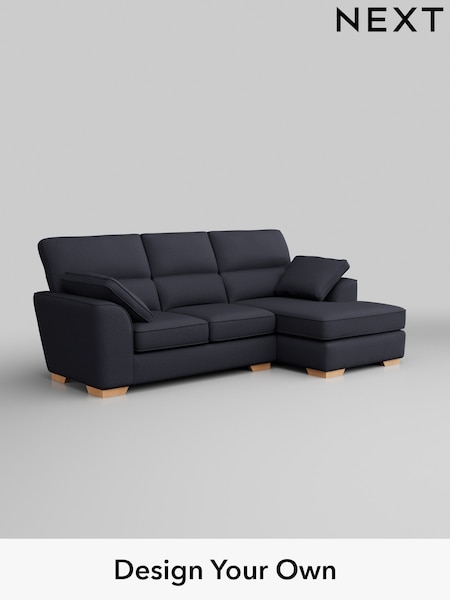 Tweedy Blend Easy Clean/Dark Slate Blue Stamford Highback (W44254) | £1,725