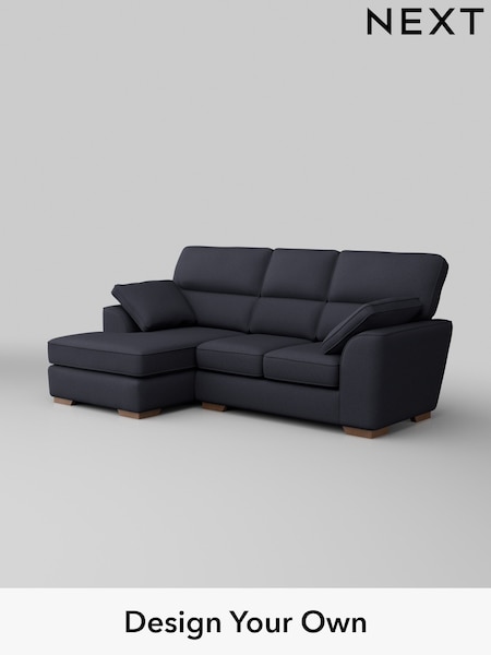Tweedy Blend Easy Clean/Dark Slate Blue Stamford Highback (W44254) | £1,875