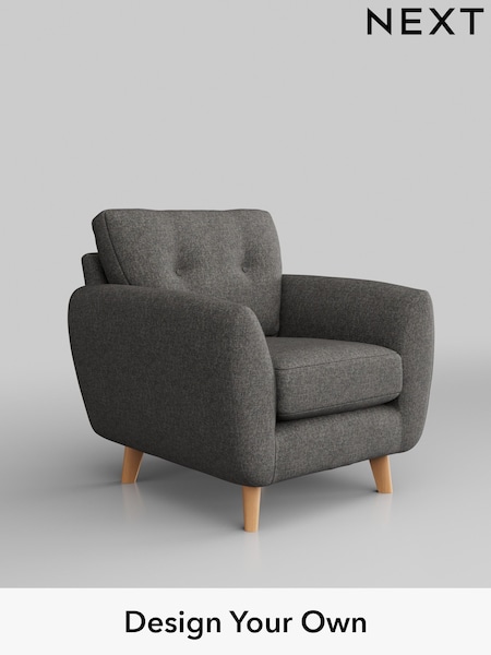 Tweedy Blend Easy Clean/Dark Grey Wilson Buttoned Back (W44274) | £499