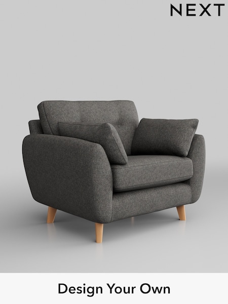 Tweedy Blend Easy Clean/Dark Grey Wilson Buttoned Back (W44274) | £599