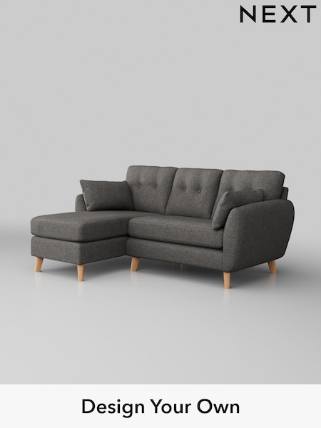 Tweedy Blend Easy Clean/Dark Grey Wilson Buttoned Back (W44274) | £1,450