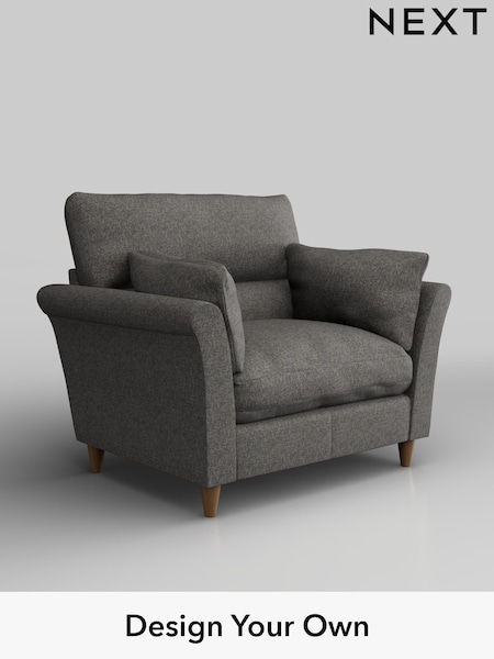 Tweedy Blend Easy Clean/Dark Grey Hartley Highback Relaxed Sit (W44282) | £875