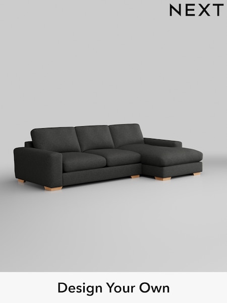 Tweedy Blend Easy Clean/Charcoal Grey Houghton Deep Relaxed Sit (W44295) | £2,175