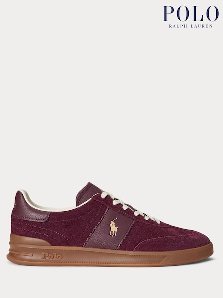 Polo Ralph Lauren Red Hertitage Aera Suede Mix Trainers (W44485) | £120