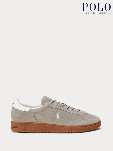 Polo Ralph Lauren Grey Black Bedford Suede Low Top Trainers (W44494) | £120