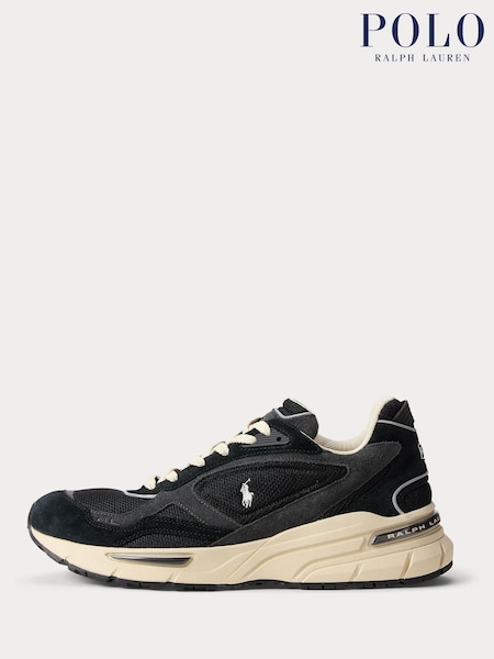 Polo Ralph Lauren Black Trackster 275 Mix Material Sports Trainers (W44514) | £165