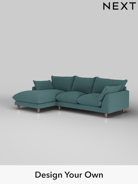 Chunky Chenille/Mid Teal Green Noa Deep Relaxed Sit (W44536) | £1,875