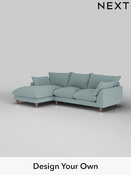 Chunky Chenille/Light Teal Green Noa Deep Relaxed Sit (W44538) | £1,875