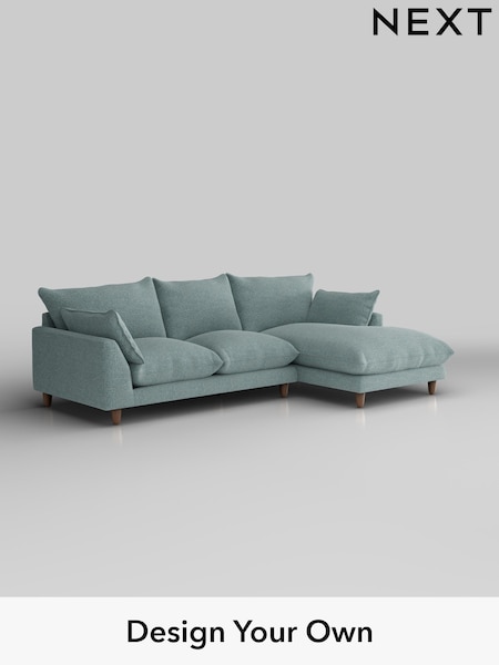 Chunky Chenille/Light Teal Green Noa Deep Relaxed Sit (W44538) | £1,875