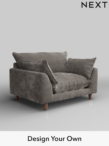 Distressed Velour/French Grey Noa Deep Relaxed Sit (W44568) | £975