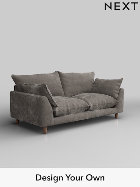 Distressed Velour/French Grey Noa Deep Relaxed Sit (W44568) | £1,175