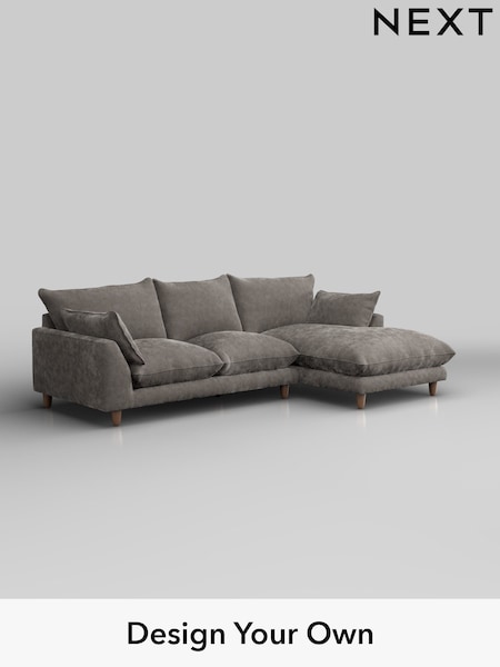 Distressed Velour/French Grey Noa Deep Relaxed Sit (W44568) | £1,875