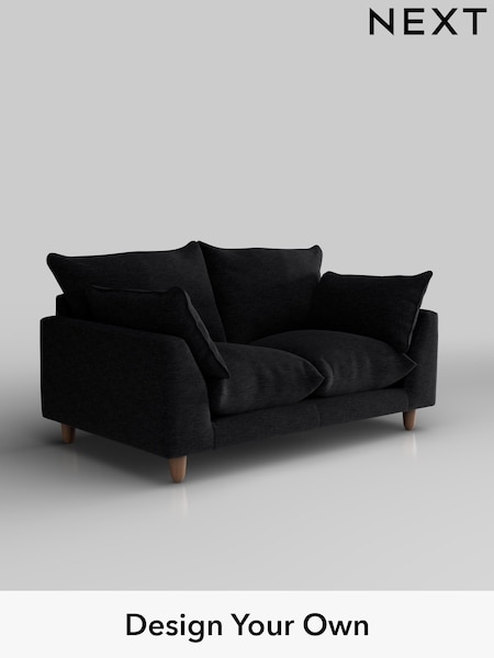 Fine Chenille Easy Clean/Black Noa Deep Relaxed Sit (W44573) | £1,075