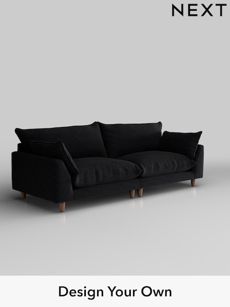 Fine Chenille Easy Clean/Black Noa Deep Relaxed Sit (W44573) | £1,375